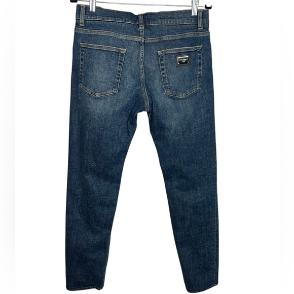 Men’s Dolce & Gabbana Slim Fit Logo Tag Blue Jeans Size 46 US 31 - Picture 2 of 16